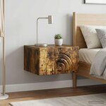 vidaXL Cabinet de chevet mural 2 pc Chêne fumé 33 x 34 5 x 20 cm