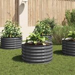 vidaXL Lit surélevé de jardin 80x80x44 cm Acier galvanisé Gris