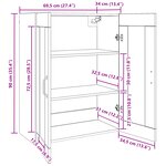 vidaXL Armoire murale suspendue Montage mural Noir 69 5 x 34 x 90 cm