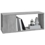 vidaXL Meuble TV Gris béton 80x24x32 cm Bois d'ingénierie
