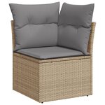 vidaXL Salon de jardin et coussins 10 Pièces mélange beige résine tressée