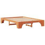 vidaXL Cadre de lit Marron cire 207 x 167 x 30 cm Bois massif en pin