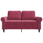 vidaXL Canapé à 2 places Rouge bordeaux 120 cm Velours