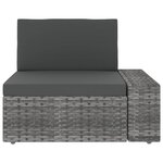 vidaXL Salon de jardin 7 Pièces Résine tressée Gris
