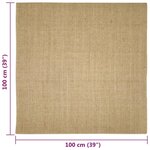 vidaXL Tapis en sisal pour griffoir 100x100 cm