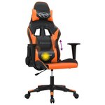 vidaXL Chaise de jeu de massage Noir et orange Similicuir