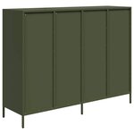 vidaXL Buffet vert olive 135x39x103 5 cm acier laminé à froid
