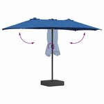 vidaXL Parasol de jardin Bleu 385 x 209 x 244 cm tissu