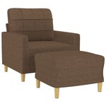 vidaXL Fauteuil avec repose-pied Marron 60 cm Tissu