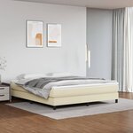 vidaXL Lit à sommier tapissier avec matelas Crème 180x200cm Similicuir