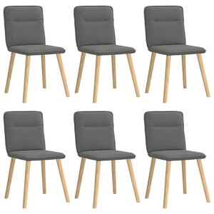 vidaXL Chaises à manger lot de 6 gris foncé tissu