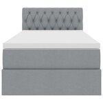 vidaXL Lit avec rangement et matelas Gris clair 90 x 190 cm Velours