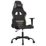 vidaXL Chaise de jeu de massage Noir et taupe Tissu