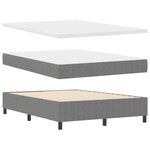 vidaXL Lit à ressorts avec Matelas & Lumière LED Gris 160x200 cm Tissu en velours côtelé