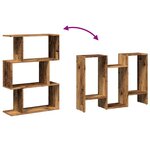 vidaXL Étagère séparatrice de pièce à 3 niveaux vieux bois 70x24x97 cm