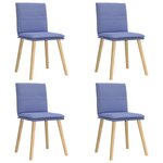 vidaXL Chaises à manger lot de 4 bleu jean tissu