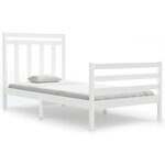 vidaXL Cadre de lit Blanc Bois massif 100x200 cm