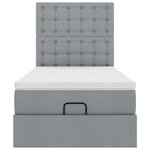 vidaXL Cadre de lit ottoman avec matelas gris clair 80x200 cm tissu