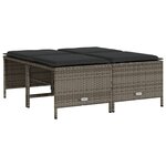 vidaXL Salon de jardin 5 Pièces avec coussins gris résine tressée