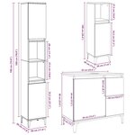 vidaXL Ensemble de meubles de salle de bain 3 Pièces gris béton