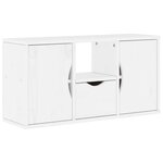 vidaXL Meuble TV avec tiroir ODDA blanc 79x24x40 cm bois massif pin