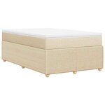 vidaXL Sommier à lattes de lit avec matelas crème 120x190 cm tissu