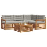 vidaXL Ensemble de canapés d'extérieur 5 pc Gris Naturel et Clair