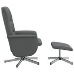 vidaXL Fauteuil inclinable avec repose-pied gris foncé tissu