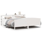 vidaXL Cadre de lit sans matelas blanc 200x200 cm bois massif de pin