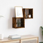 vidaXL Étagères Murales 2 Pièces Marron 26 x 15 x 26 cm Bois d'ingénierie