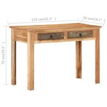 vidaXL Bureau 110x50x75 cm Bois de récupération massif
