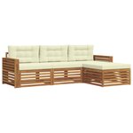 vidaXL Ensemble de canapés d'extérieur 4 pc Naturel et Crème
