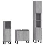 vidaXL Ensemble de meubles de salle de bain 3 Pièces Sonoma gris