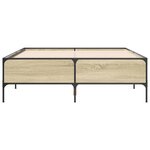 vidaXL Cadre de lit chêne sonoma 140x190 cm bois d'ingénierie et métal
