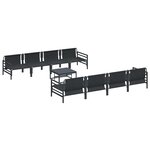 vidaXL Ensemble de canapé de jardin 9 Pièces Anthracite Acier & tissu
