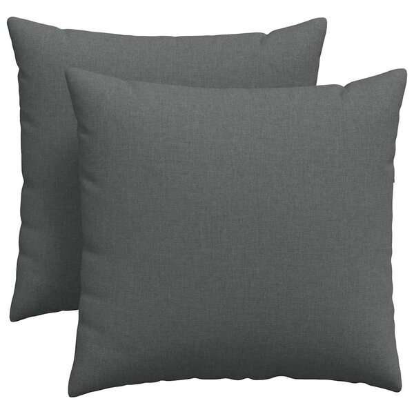 vidaXL Coussins de canapé 2 pc tissu Gris foncé 45 x 45 cm