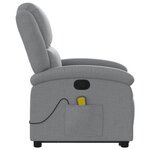 vidaXL Fauteuil de massage inclinable Gris clair Tissu