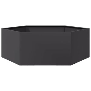 vidaXL Jardinière noir hexagone 138x120x45 cm acier