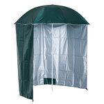 Parasol de plage Ø 2 2 x 2 2H cm protection UPF 50 + sac transport  sardines et lestage intégrés vert foncé
