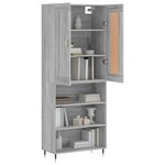 vidaXL Buffet haut Sonoma gris 69 5x34x180 cm Bois d'ingénierie