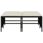 vidaXL Tabourets de jardin avec coussins lot de 4 noir résine tressée