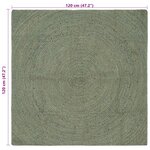 vidaXL Tapis de surface Vert olive 120 x 120 cm Jute