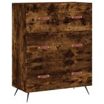 vidaXL Commode chêne fumé 69 5 x 34 x 90 cm bois d'ingénierie