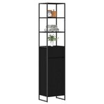 vidaXL Cabinet de salle de bain avec porte Chêne noir 40 x 30 x 180 cm