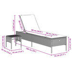 vidaXL Chaise longue avec table et coussin noir résine tressée