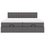 vidaXL Lit ottoman avec matelas & LED Gris 180x200cm similicuir