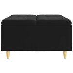 vidaXL Pouf de rangement avec coussin Noir 80 x 80 x 45 cm Velours