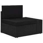 vidaXL Salon de jardin 5 Pièces Résine tressée Noir