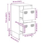 vidaXL Buffet blanc 35x39x73 5 cm acier laminé à froid