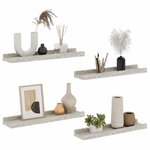 vidaXL Étagères murales 4 Pièces Gris béton 40x9x3 cm